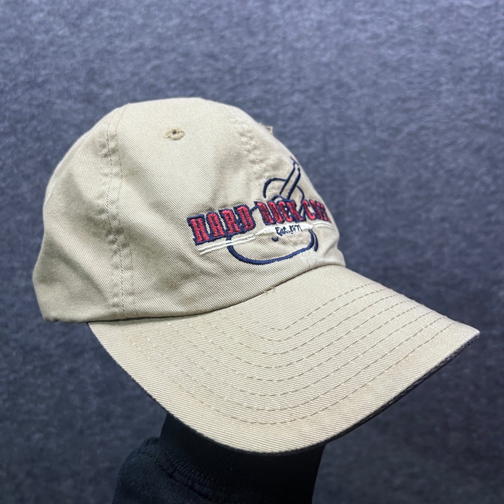 Hard Rock Cafe Amsterdam Hat Khaki‎ Tan Cotton Embroidered Baseball Cap One Size